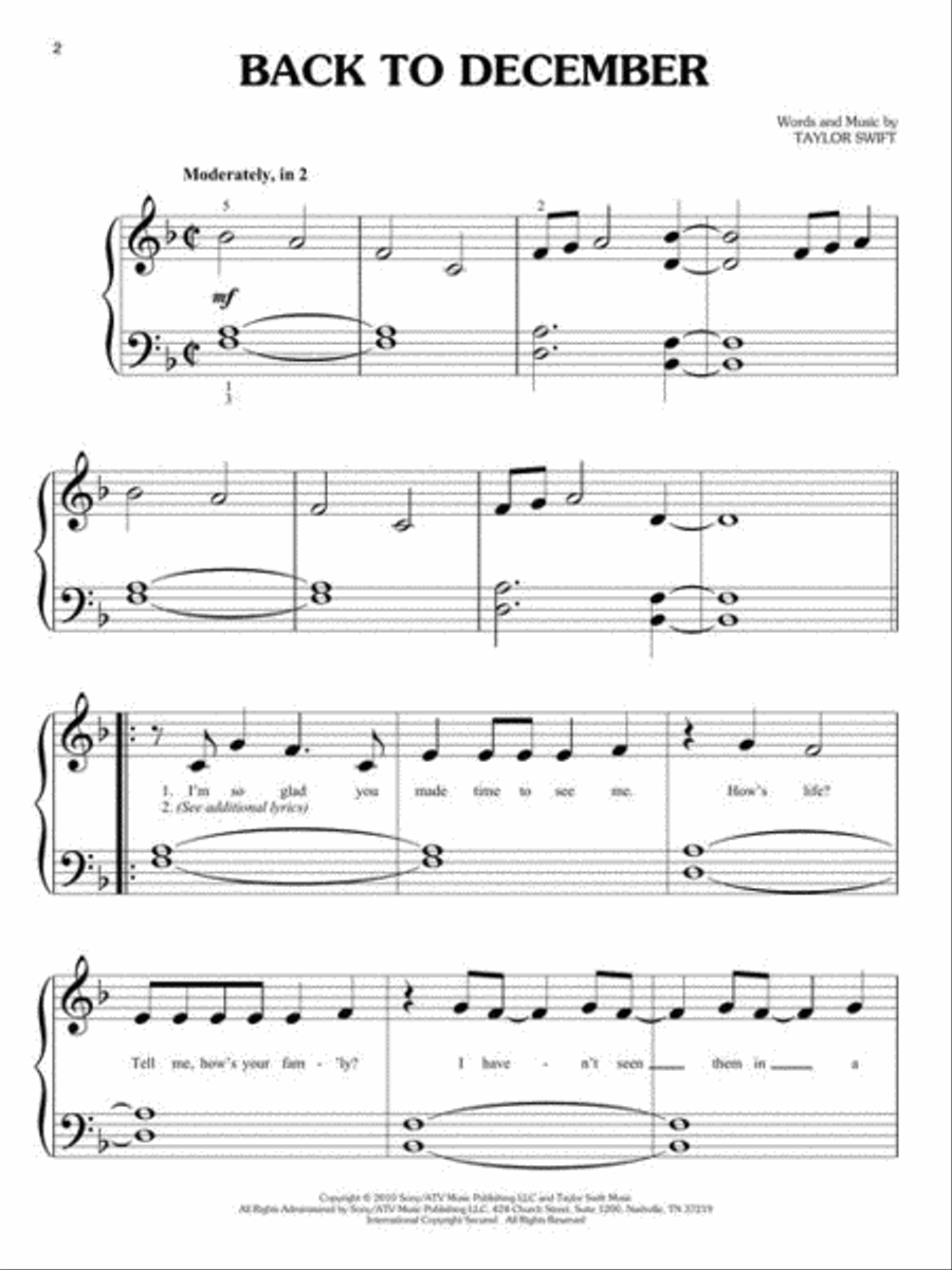 Best of Taylor Swift – 2nd Edition Easy Piano scores gallery preview page 5