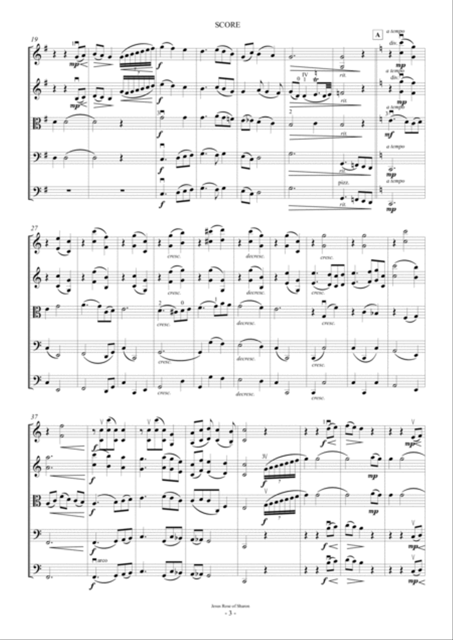 Jesus Rose of Sharon (For String Orchestra) String Orchestra scores gallery preview page 3