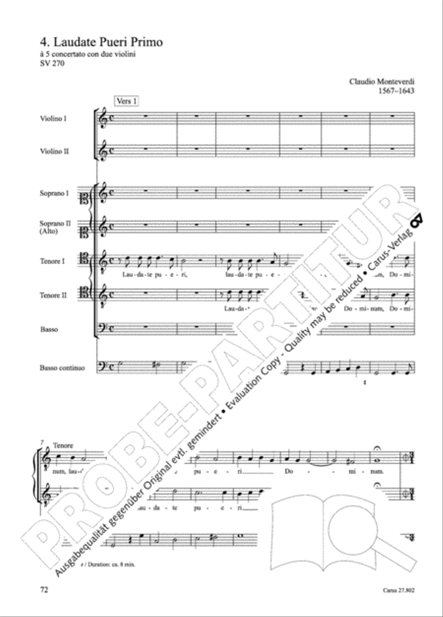 Salmi I (Selva morale e spirituale) Collection / Songbook scores gallery preview page 97