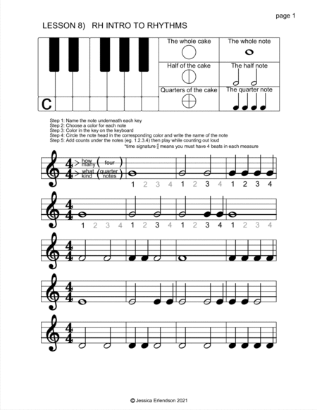 Music Theory Colouring Booklet lesson 8 - Intro to Rhythms