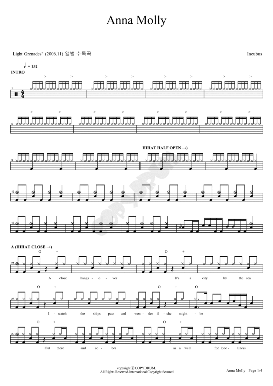 Anna Molly Drum Set scores gallery preview page 1