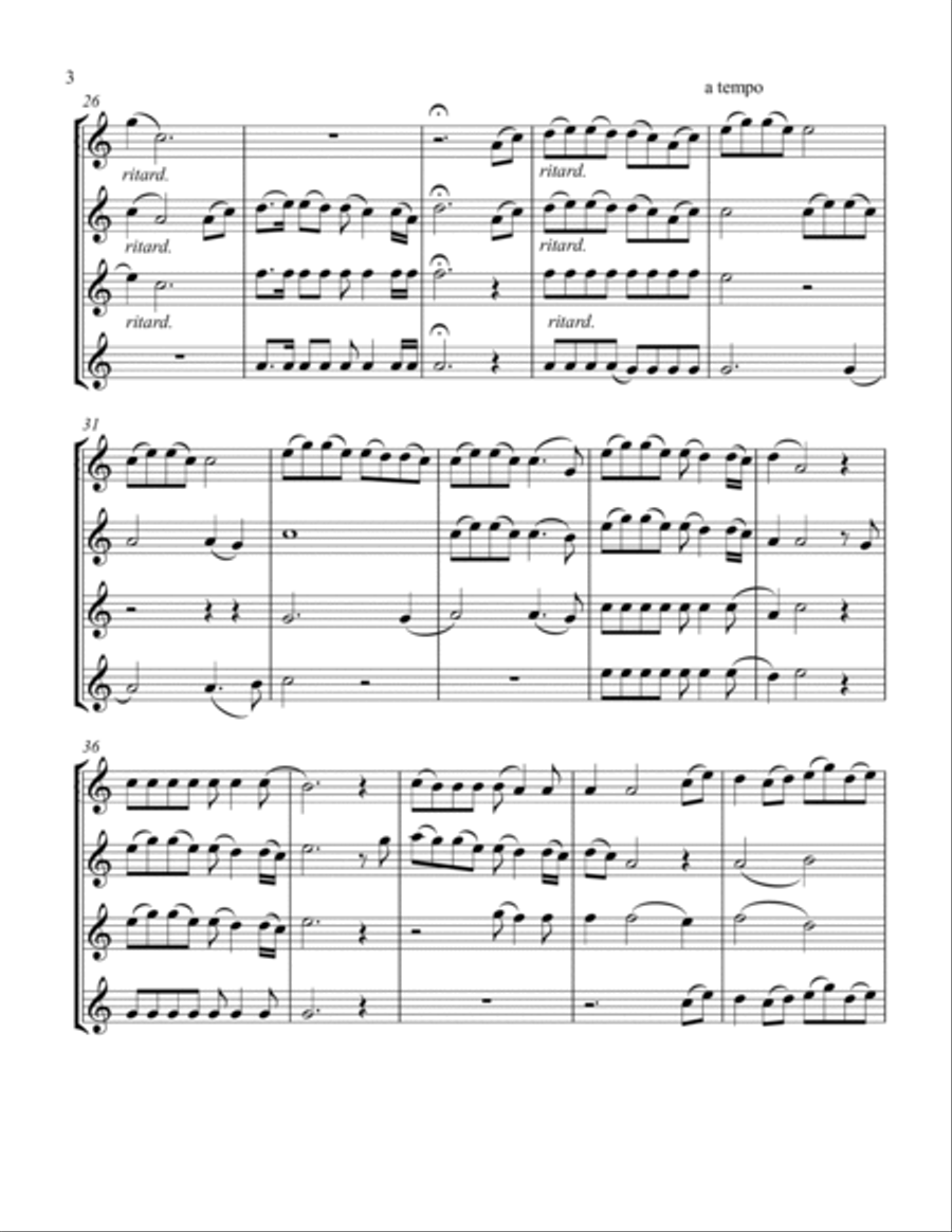 Colors Of The Wind Clarinet Quartet scores gallery preview page 4
