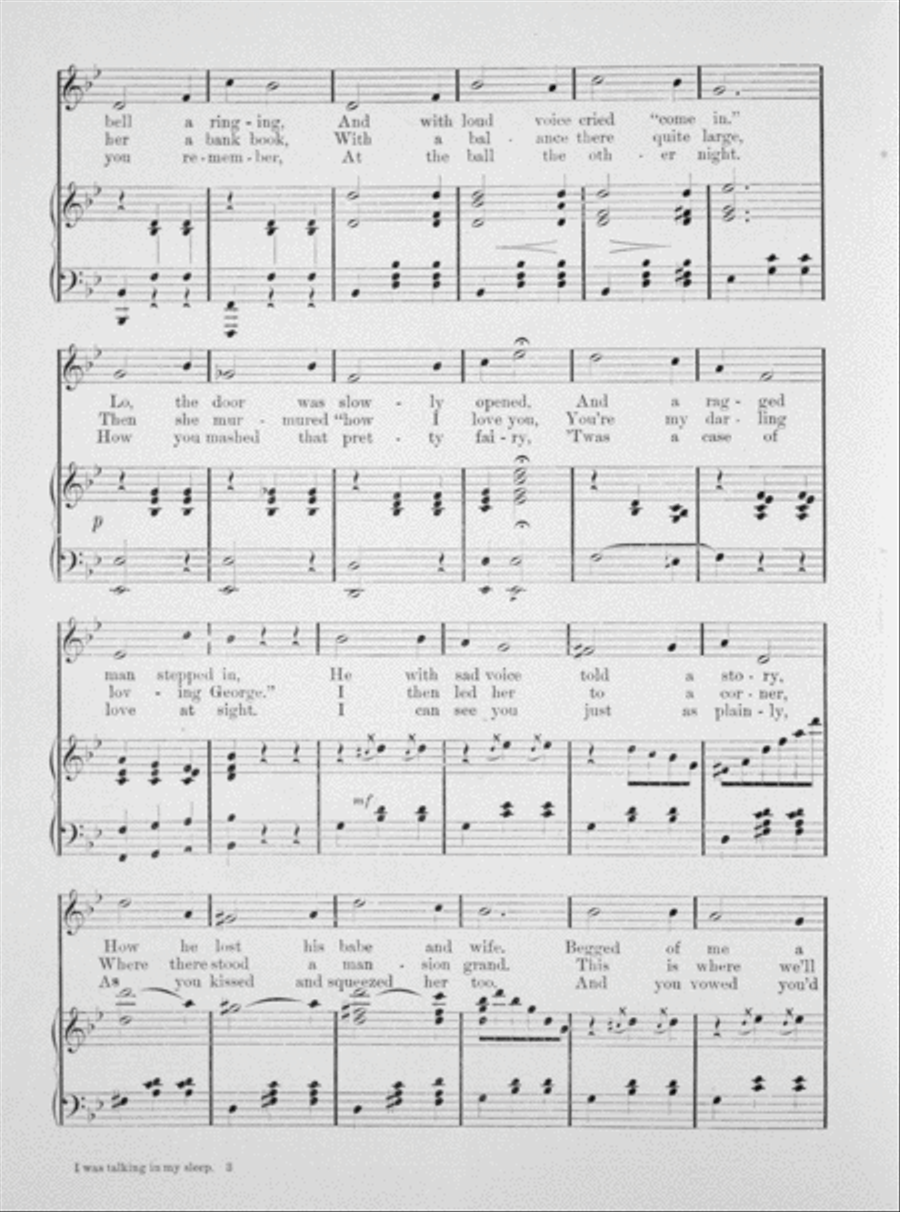 I Was Talking In My Sleep. Descriptive Topical Waltz Song Voice scores gallery preview page 3