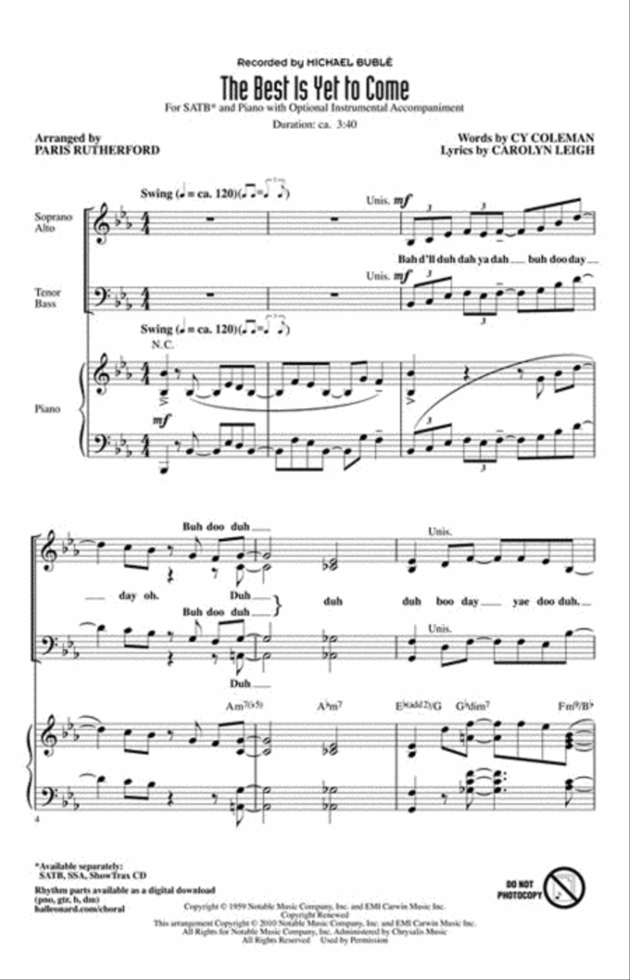 The Best Is Yet to Come 4-Part scores gallery preview page 2