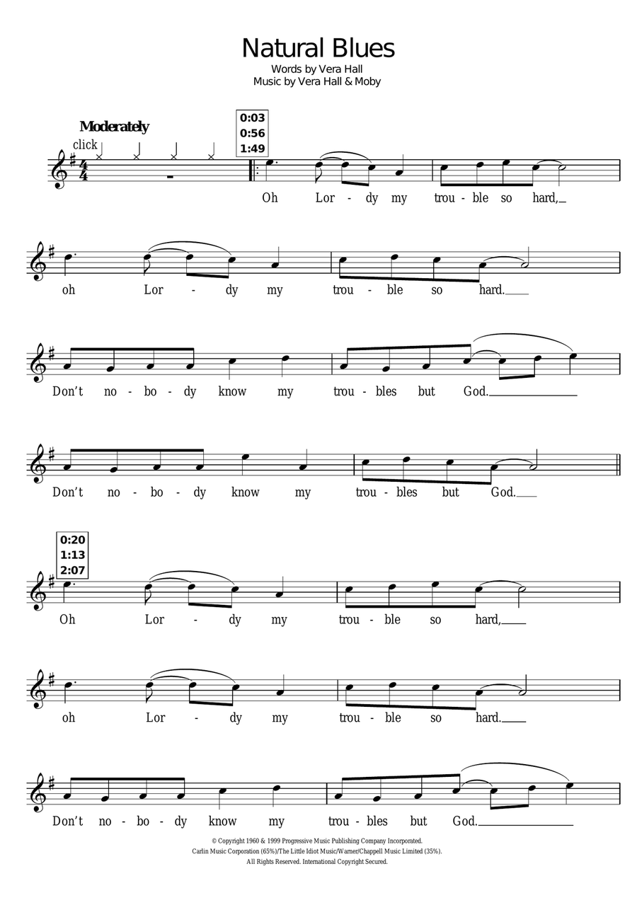 Natural Blues Violin Solo scores gallery preview page 1