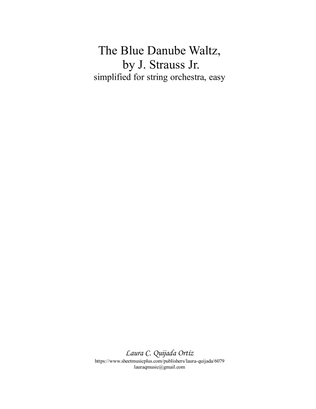 The Blue Danube Waltz, EASY for string orchestra. SCORE & PARTS