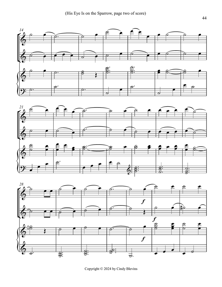 12 Favorite Hymns, Book 2, Two Flutes and Piano Flute Duet scores gallery preview page 3