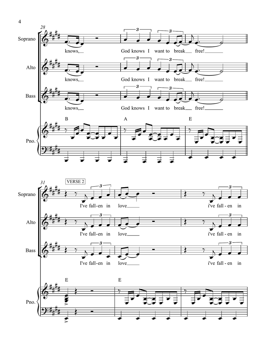 I Want To Break Free I Want To Break Free SSA scores gallery preview page 4
