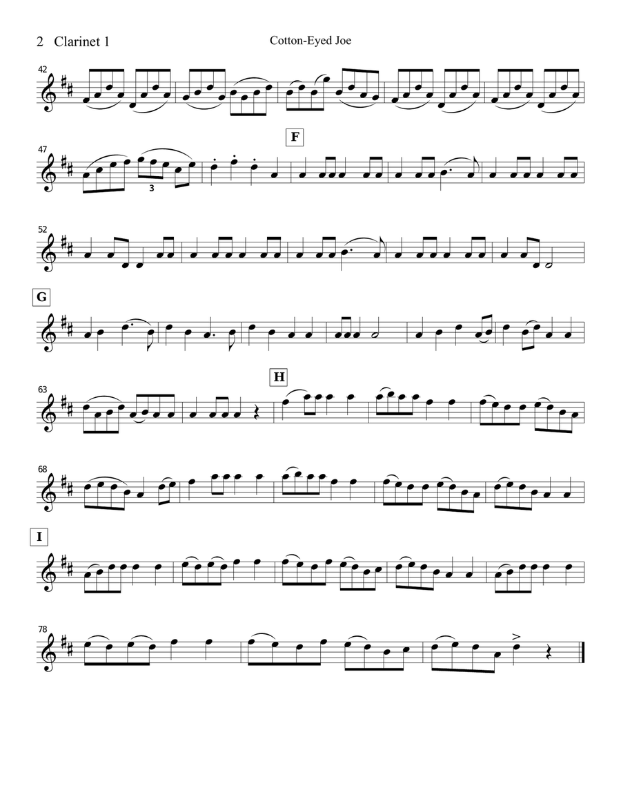 Cotton-Eyed Joe for Woodwind Duets image number null