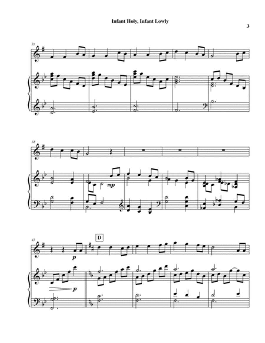 Infant Holy, Infant Lowly Alto Saxophone scores gallery preview page 5