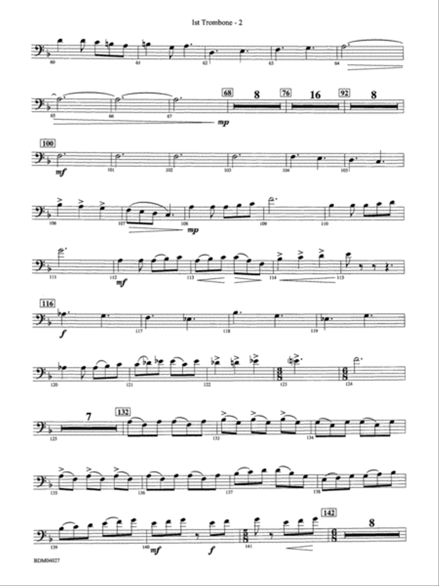 Tir Na Nog (A Celtic Legend): 1st Trombone Concert Band scores gallery preview page 2