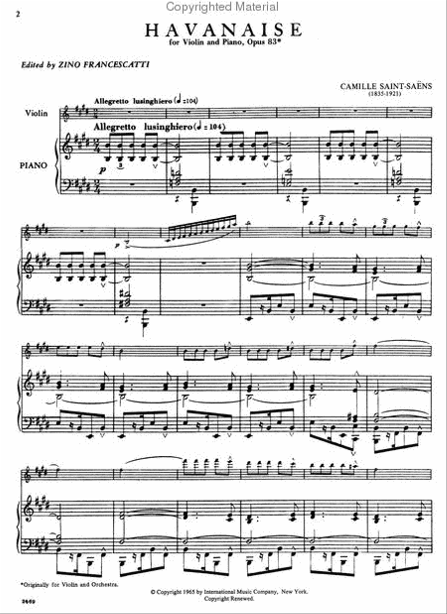 Havanaise, Op. 83 Violin Solo scores gallery preview page 3