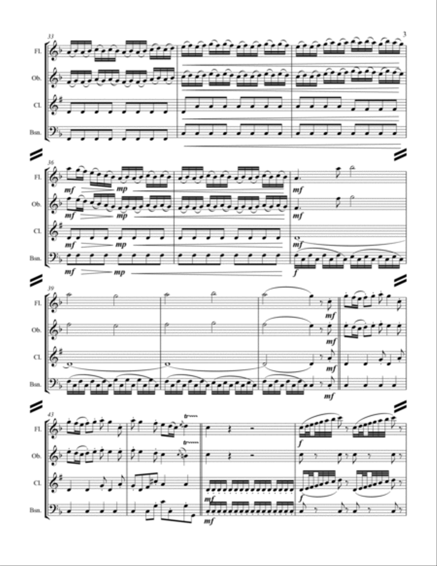 The Four Seasons - La Primavera (for Woodwind Quartet) Woodwind Quartet scores gallery preview page 4