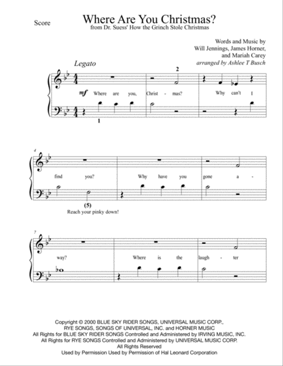Where Are You Christmas? Voice scores gallery preview page 2