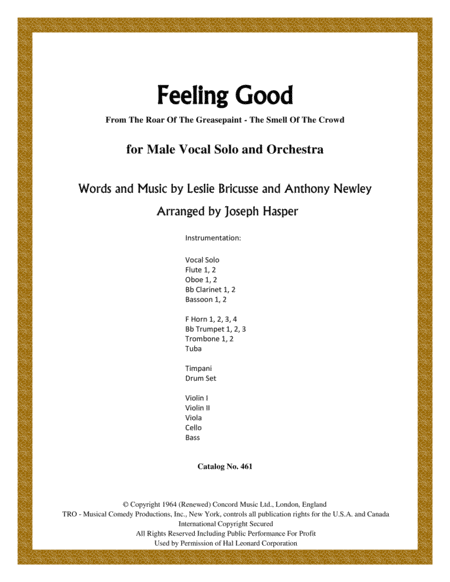 Feeling Good (Vocal Solo with Orchestra) image number null