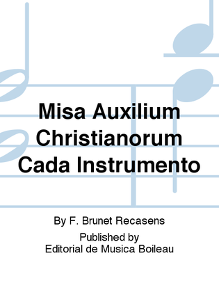 Misa Auxilium Christianorum Cada Instrumento