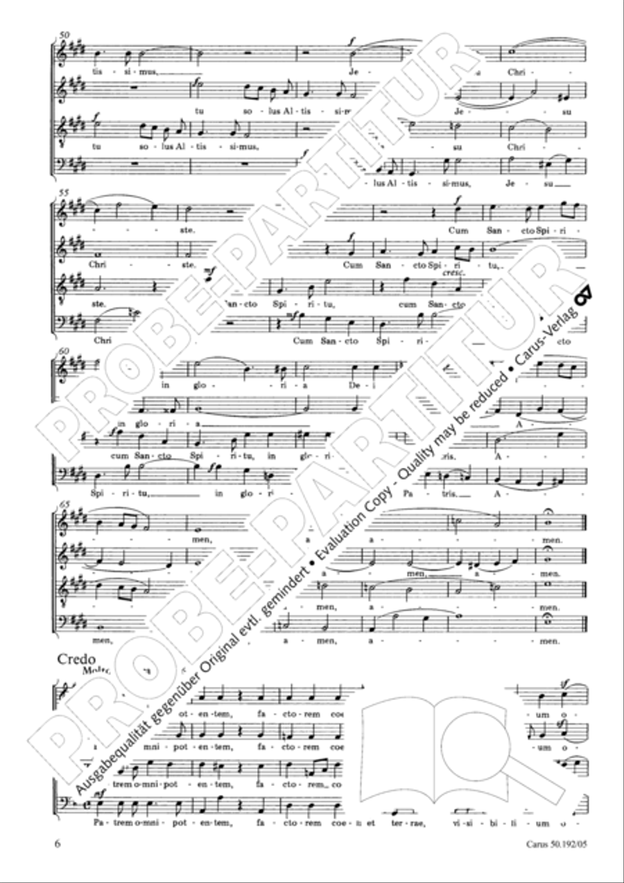 Mass in E major (Missa in E) 4-Part scores gallery preview page 7