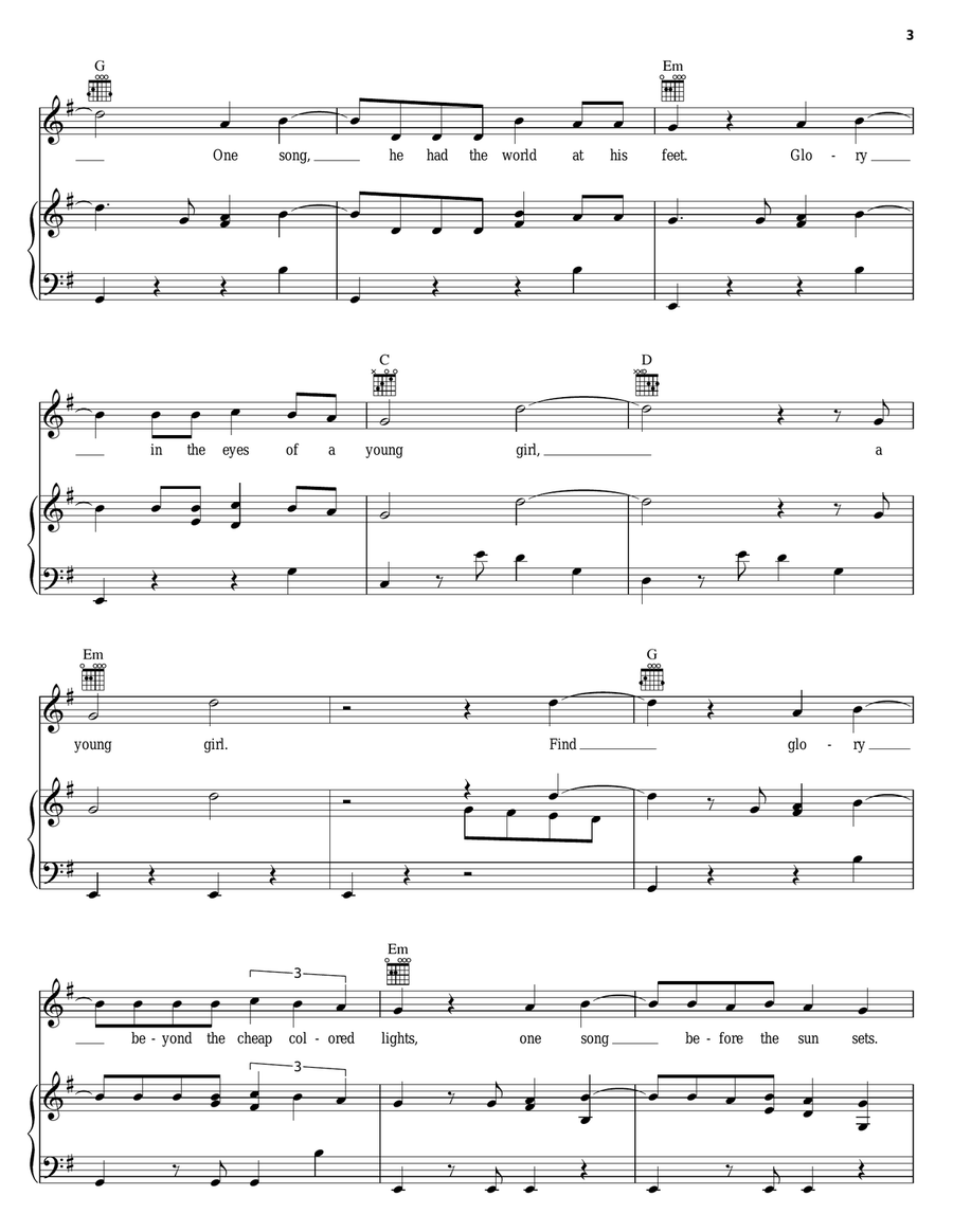 One Song Glory Acoustic Guitar scores gallery preview page 3
