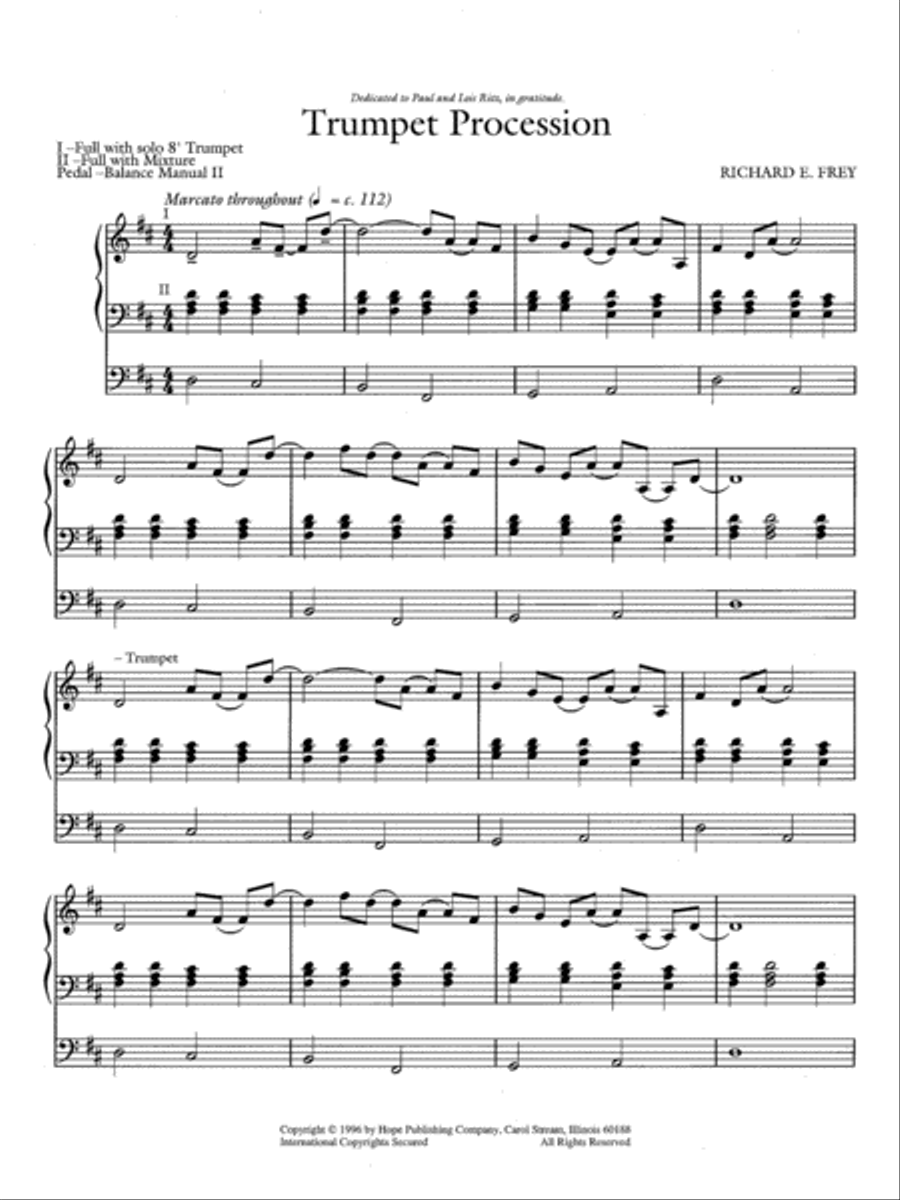 Trumpet Procession Organ Solo scores gallery preview page 2