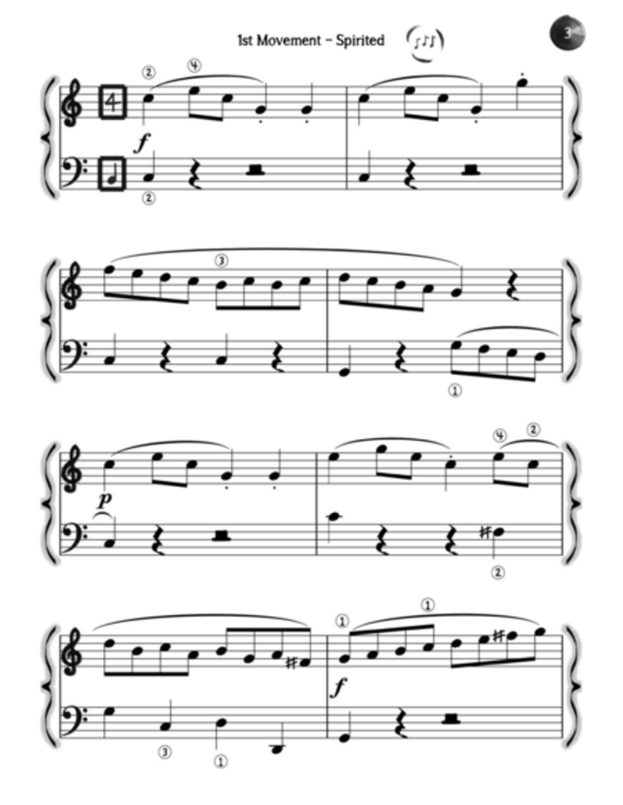 Clementi Sonatina No. 1, Op. 36 (easy to read edition) Piano Method scores gallery preview page 3