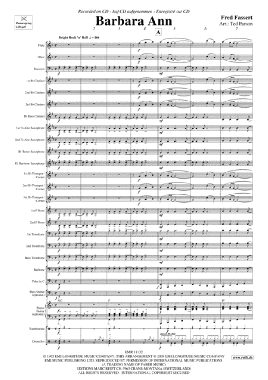 Barbara Ann Concert Band scores gallery preview page 4