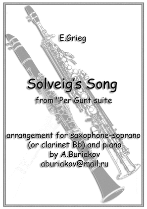 "Solveig's Song" from "Per Gunt" suite (soprano-sax, clarinet, trumpet))