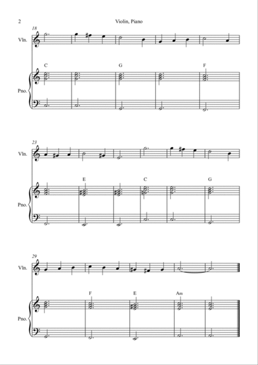 Greensleeves Violin Solo scores gallery preview page 2