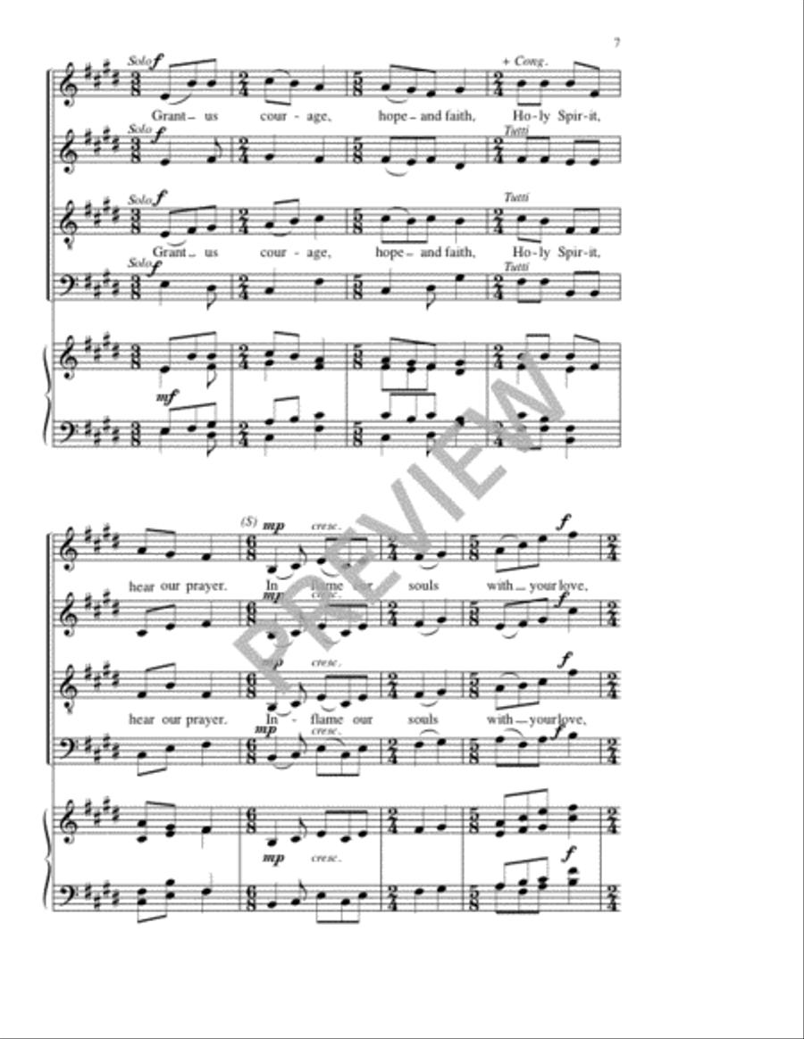 Litany of the Holy Spirit - SATB edition 4-Part scores gallery preview page 8