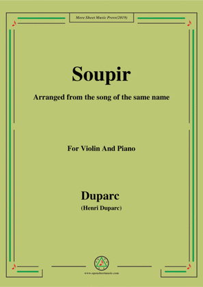 Book cover for Duparc-Élégie,for Violin and Piano
