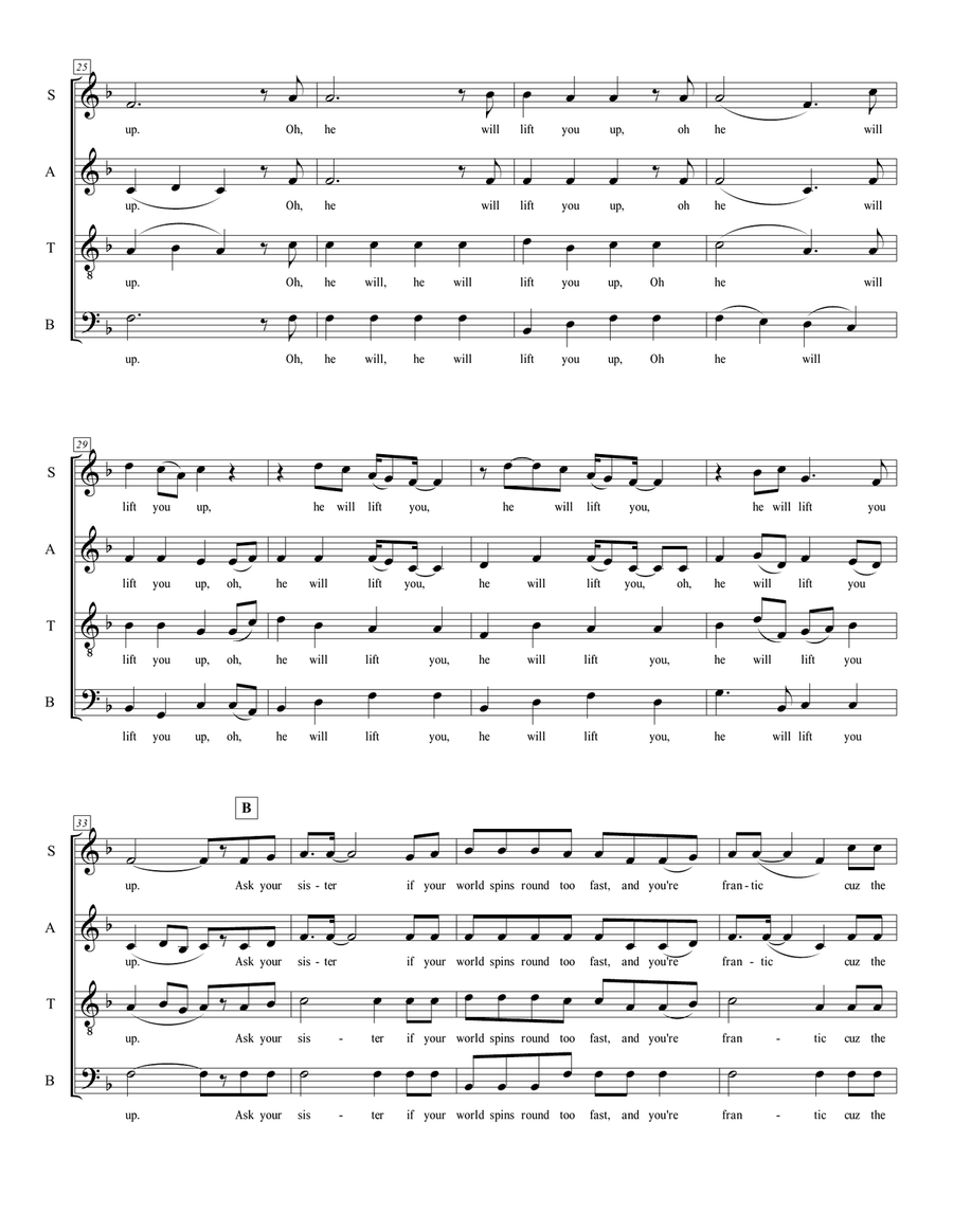 I Will Lift You Up 4-Part scores gallery preview page 3
