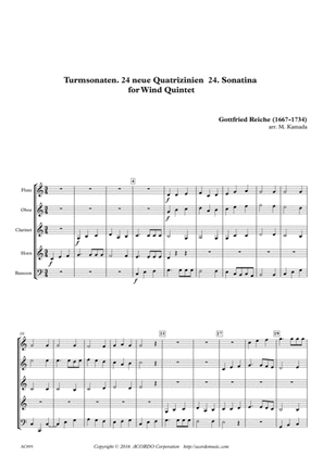 Turmsonaten. 24 neue Quatrizinien 24. Sonatina for Wind Quintet