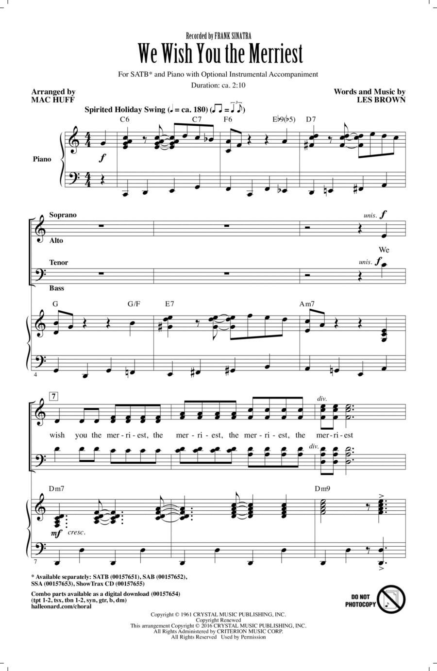 We Wish You The Merriest 4-Part scores gallery preview page 1