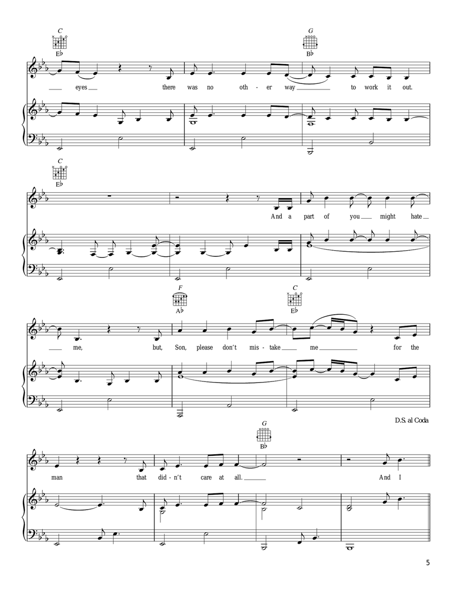 Highway 20 Ride Piano, Vocal, Guitar scores gallery preview page 5