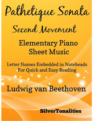 Book cover for Pathetique Sonata Second Movement Elementary Piano Sheet Music