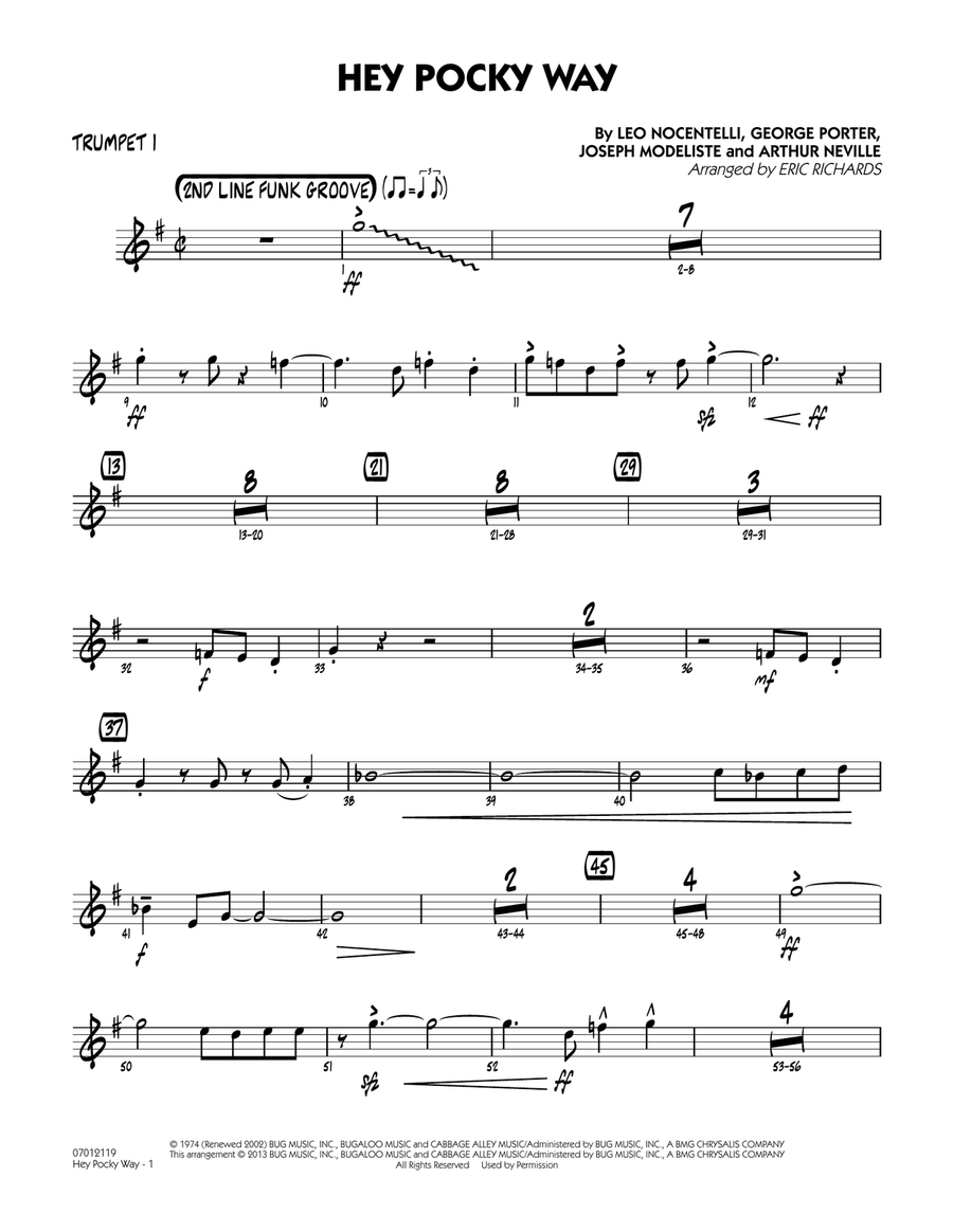 Hey Pocky Way - Trumpet 1 Jazz Ensemble scores gallery preview page 1