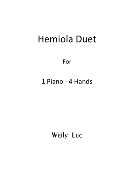 "Hemiola Duet" for one piano four hands image number null