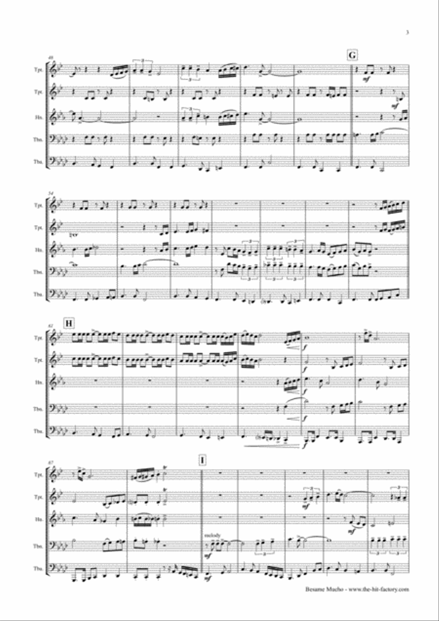 Besame Mucho (Kiss Me Much) Euphonium scores gallery preview page 3