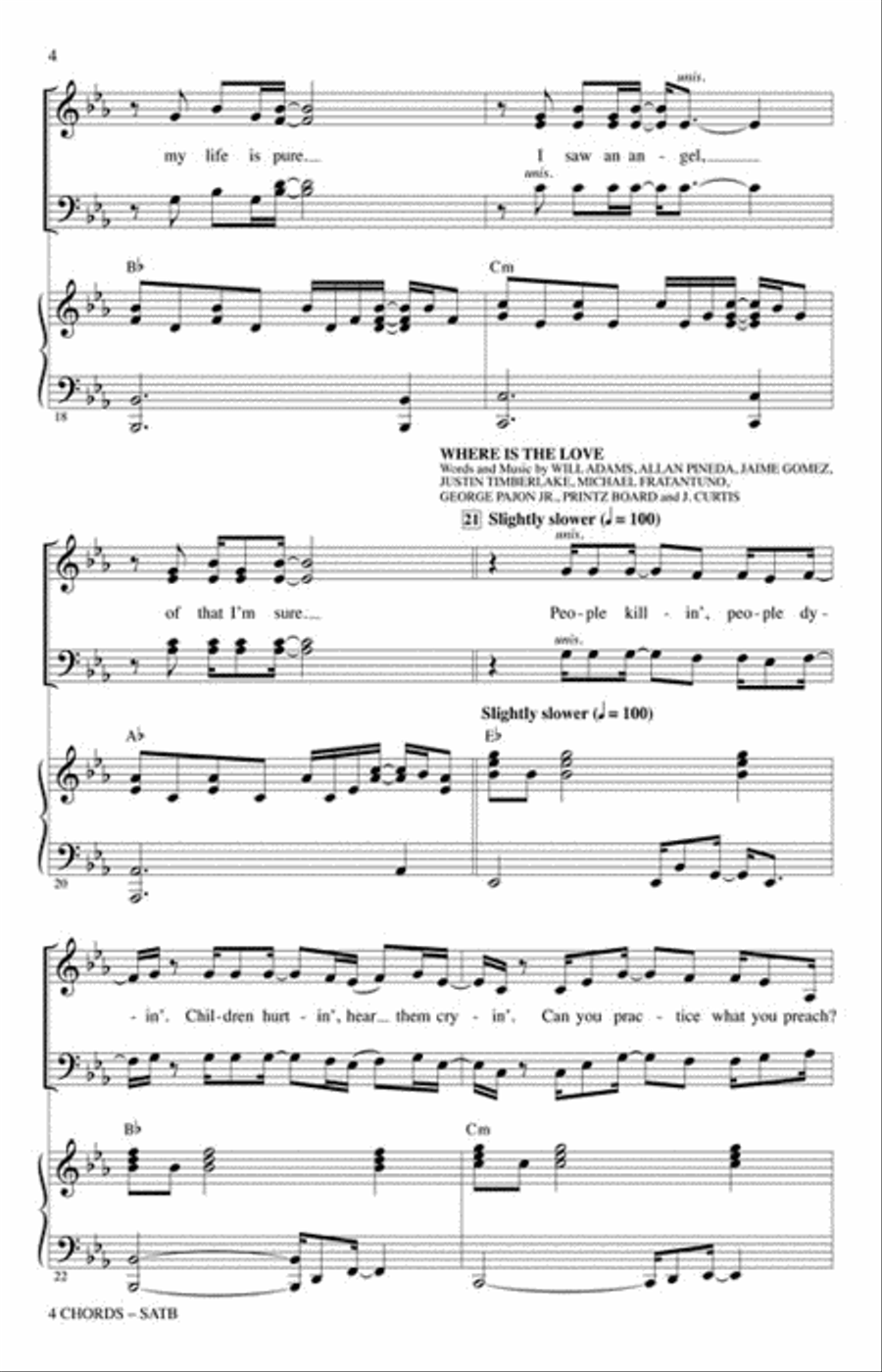 4 Chords (A Choral Medley) 4-Part scores gallery preview page 4