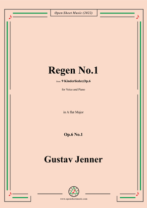 Book cover for Jenner-Regen No.1,in A flat Major,Op.6 No.1