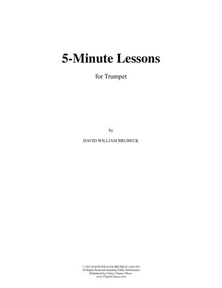 5-Minute Lessons for Trumpet Method for Beginners