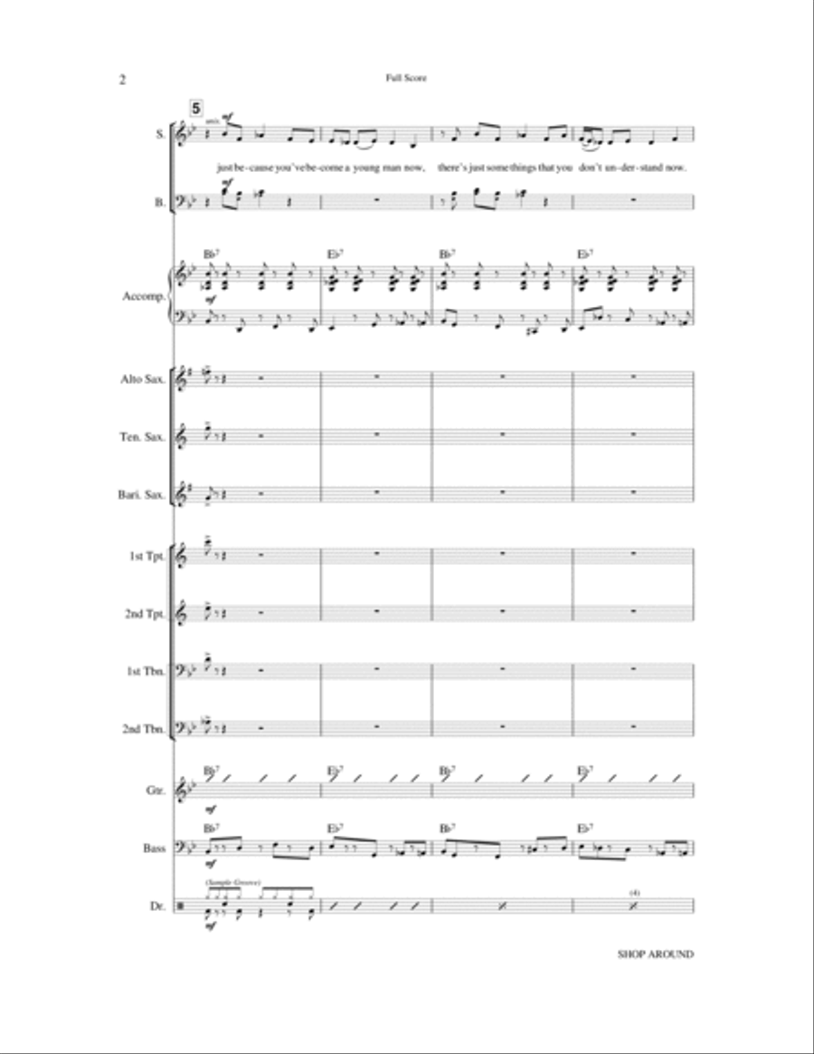 Shop Around - Score Choir scores gallery preview page 2