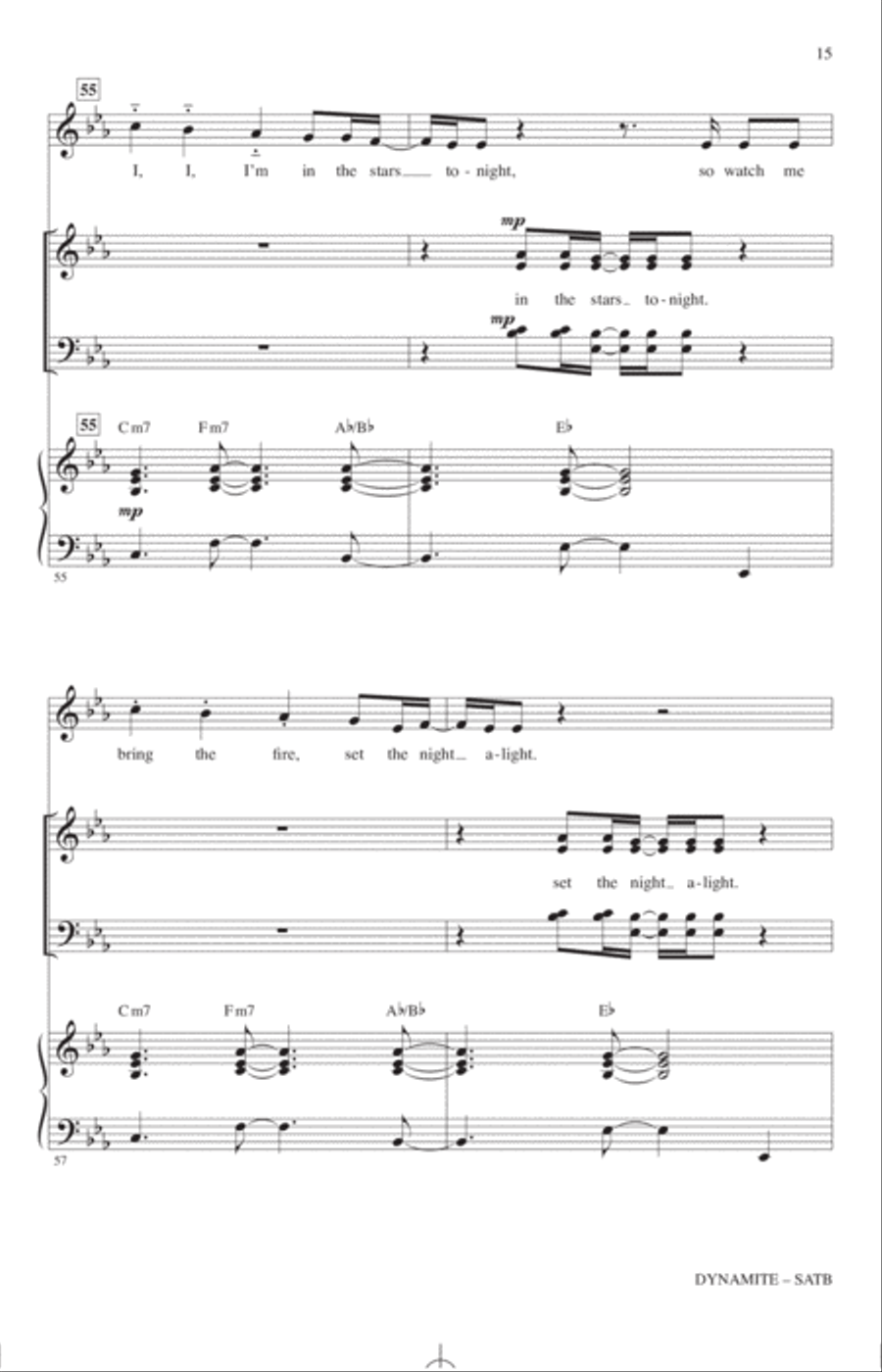 Dynamite (arr. Roger Emerson) 4-Part scores gallery preview page 14