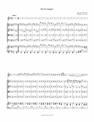 Era di maggio ( Neapolitan Song) Arranged for Tenor , String Orchestra and/or without Piano