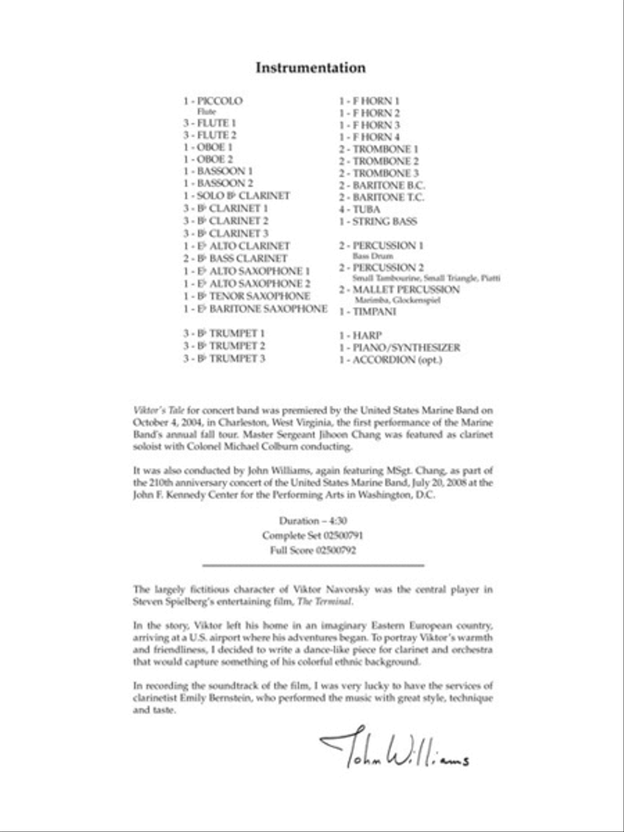 Viktor's Tale (from “The Terminal”) Concert Band scores gallery preview page 2