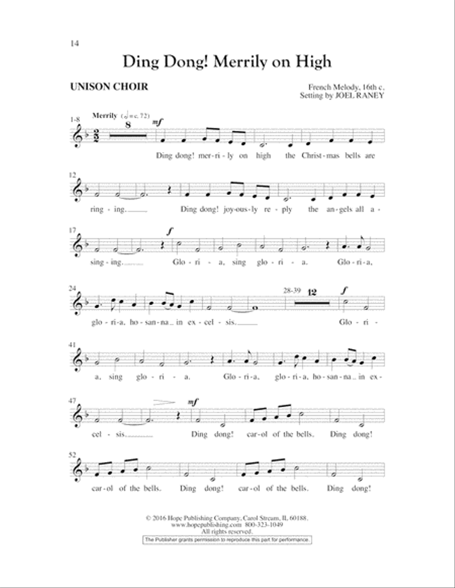Ding Dong! Merrily on High 4-Part scores gallery preview page 14