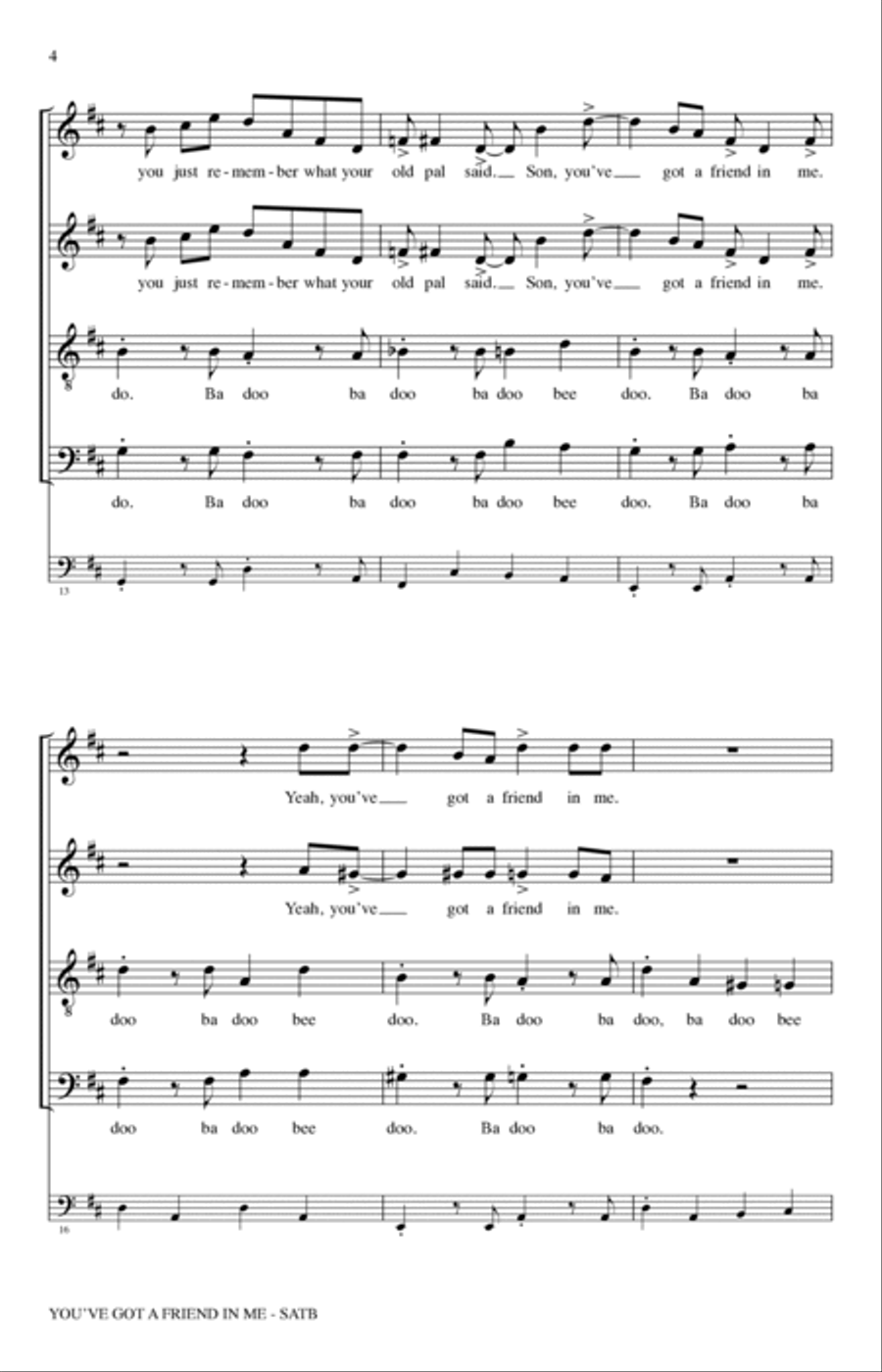 You've Got A Friend In Me (from Toy Story) (arr. Cristi Cary Miller) 4-Part scores gallery preview page 3