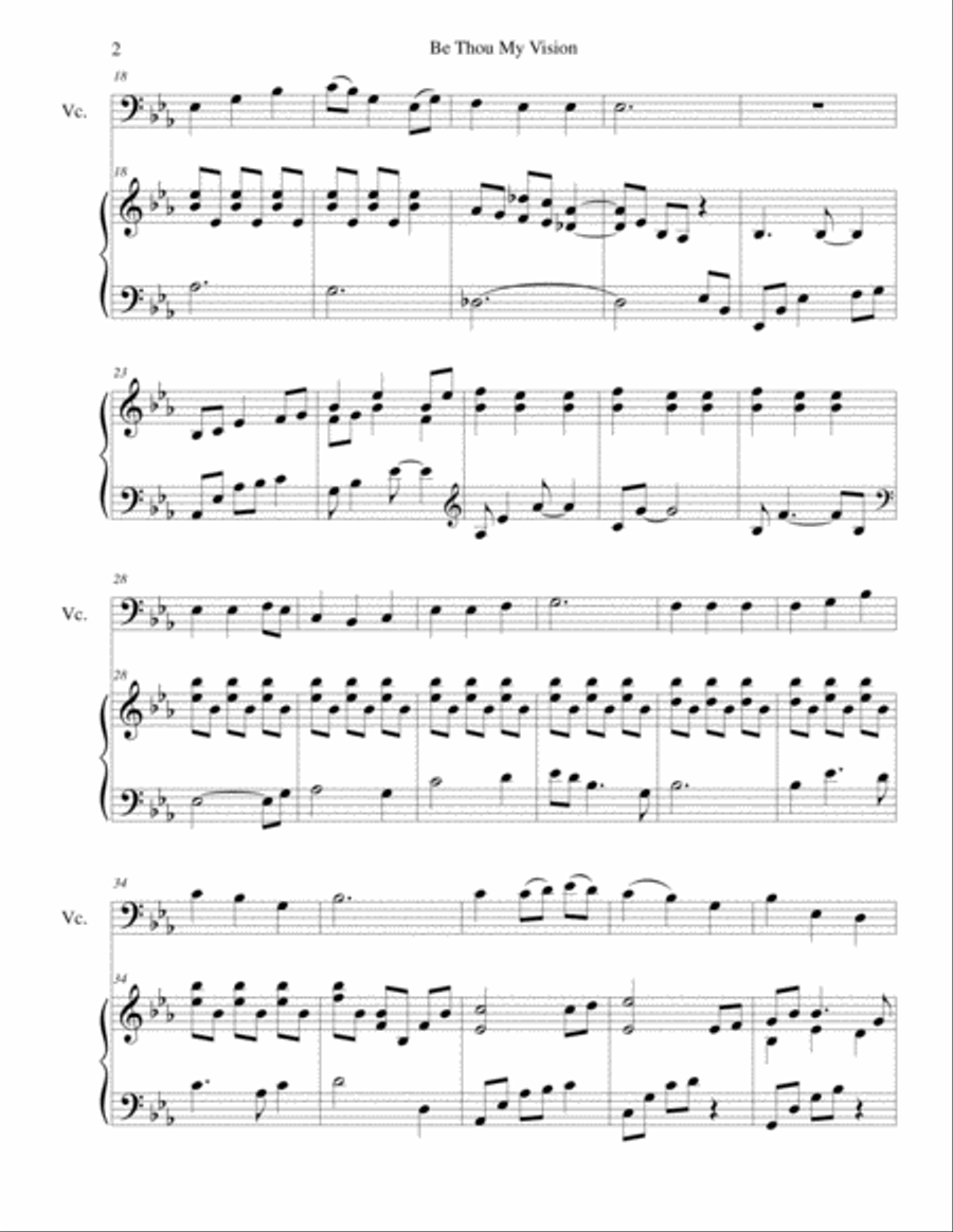 Be Thou My Vision (cello/piano), arr. Brenda Portman Piano scores gallery preview page 2