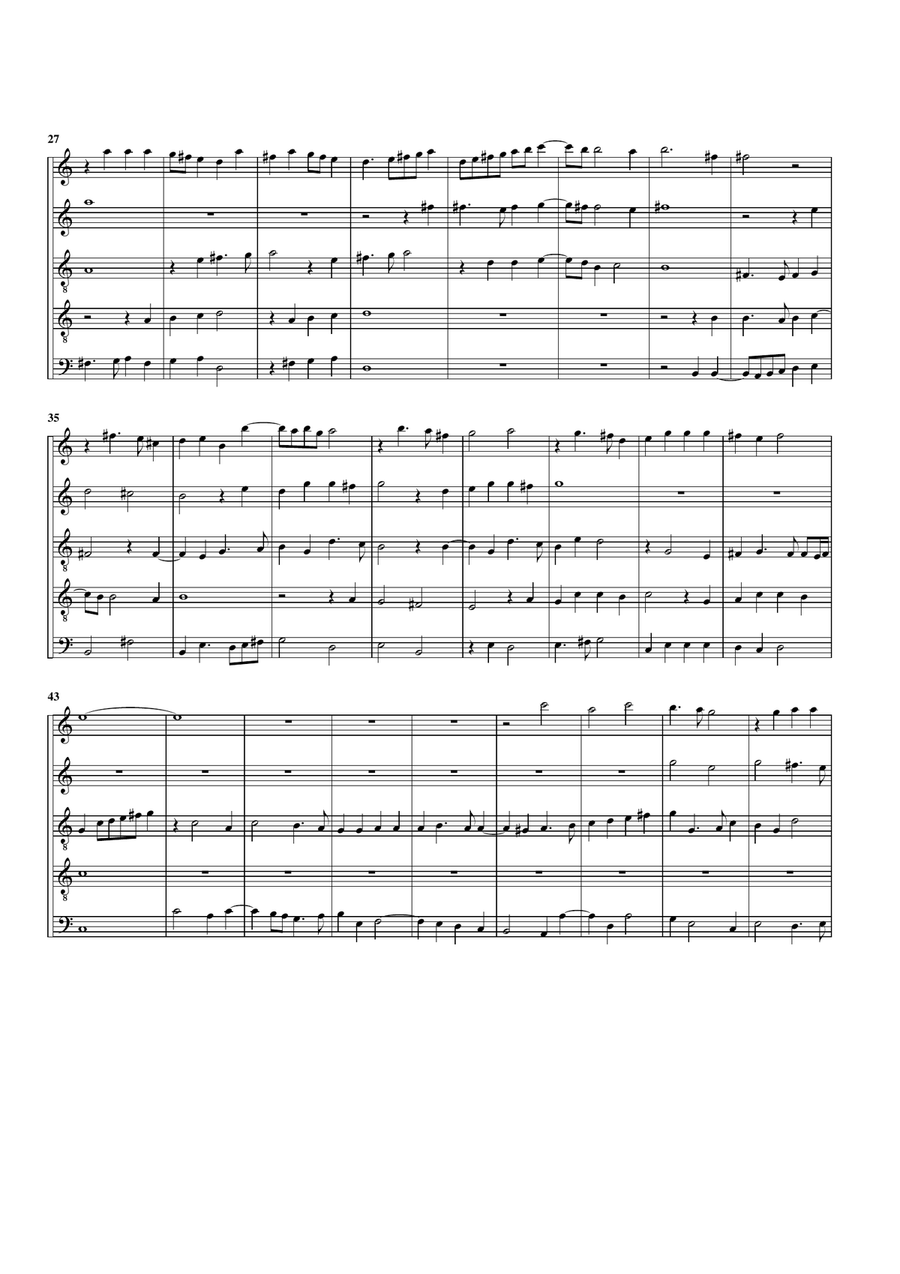 Faulte d'argent (arrangement for 5 recorders) Recorder scores gallery preview page 2