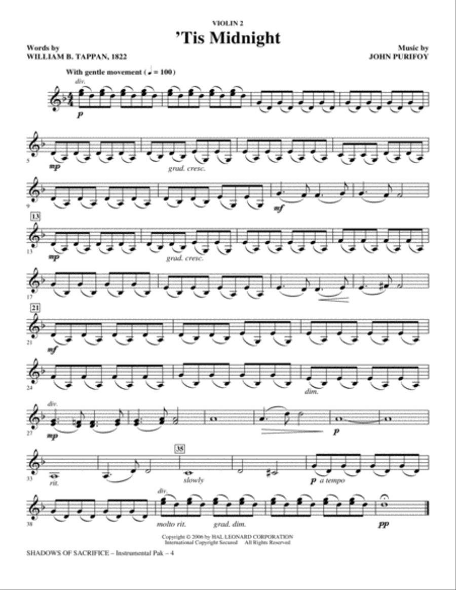 Shadows of Sacrifice - Violin 2 Choir scores gallery preview page 4