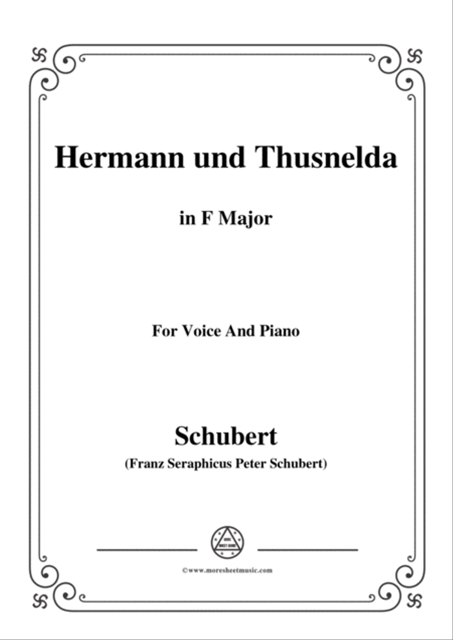 Schubert-Hermann und Thusnelda,in F Major,for Voice&Piano Voice scores gallery preview page 1